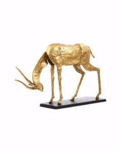 Picture of ANTELOPE STRAIGHT HORN STATUE GOLD